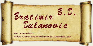 Bratimir Dulanović vizit kartica